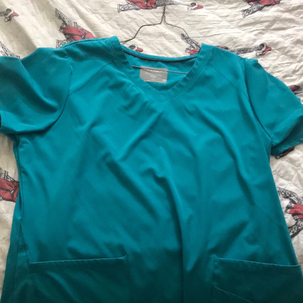 Scrub top teal green